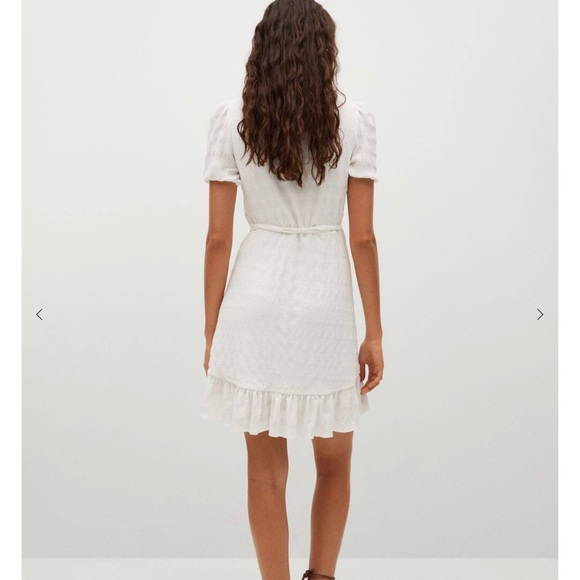 Mango Textured Ruffled Wrap Dress - Picture 2 of 5